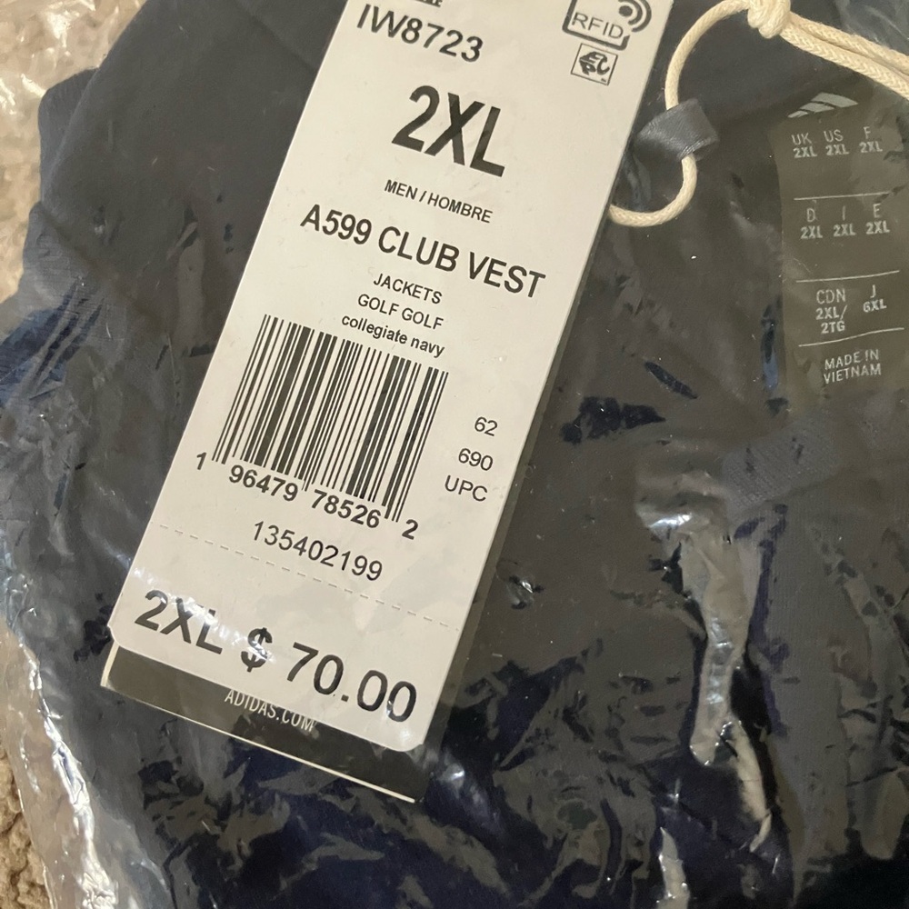 Adidas Dark Blue Club Vest 2XL